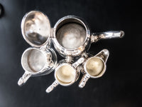 Antique Silver Plate Tea set Poole Silver Tea Creamer Sugar Waste Bowl Tea Sets