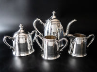 Antique Silver Plate Tea set Poole Silver Tea Creamer Sugar Waste Bowl Tea Sets
