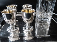 Antique Silver Plate Serving Tray With 4 Goblets Guild Trays & Platters