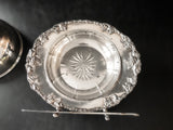 Antique Silver Plate Covered Butter Dish Chiller Dome Homan Silver Co Quadruple Plate Butter Dishes
