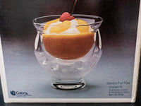 Vintage Shrimp Cocktail Icer And Liner Set Of 4 IOB Bowls