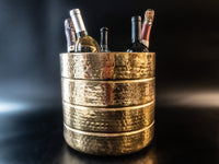 Vintage Hammered Brass XL Ice Bucket Planter Champagne Chiller Ice Buckets