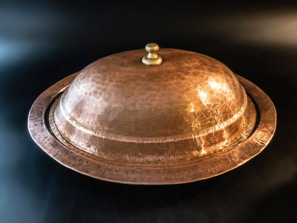 Hammered Copper Food Dome And Platter Platters