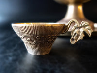 Vintage Brass Punch Bowl Set With Tray And 8 Cups Punch Bowl Sets