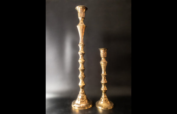 Vintage Tall Brass Candle Holders Pair Altar Candles 36" Candlestick Holders