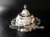 Antique Silver Plate Covered Butter Dish Chiller Dome Homan Silver Co Quadruple Plate Butter Dishes