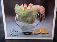Vintage Shrimp Cocktail Icer And Liner Set Of 4 IOB Bowls
