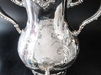 Antique Silver Plate Samovar Coffee Urn With Burner Van Bergh Silver Co Chased Coffee Decanter Warmers