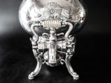 Antique Silver Plate Samovar Coffee Urn With Burner Van Bergh Silver Co Chased Coffee Decanter Warmers
