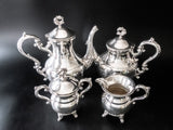 Vintage Silver Plate Tea Set Coffee Service Flower Finial Tulip Tea Sets