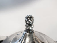 Vintage Silver Soldered Sugar Bowl Lion Head Finial International Silver 1953 Sugar Bowls