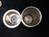 Vintage Brass Cocktail Shaker And 2 Mini Goblets Aperitif Cordial Barware Set Barware