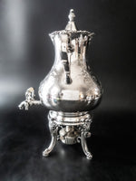 Antique Silver Plate Samovar Coffee Urn With Burner Van Bergh Silver Co Chased Coffee Decanter Warmers