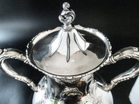 Antique Silver Plate Samovar Coffee Urn With Burner Van Bergh Silver Co Chased Coffee Decanter Warmers