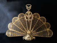 Vintage Brass Fireplace Screen Fan Peacock Victorian Art Nouveau Fireplace Screens