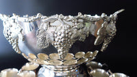 Reserved For Judith Huge Silver Plate Punch Bowl Beverage Chiller With 16 Cups Punch Bowl Sets