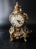 Vintage Gold Brass Mantel Clock Works Victorian Style Clocks