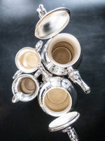Vintage Silver Plate Tea Set Coffee Service Flower Finial Tulip Tea Sets