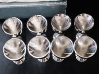 Vintage Silver Plate 8 Goblets Name Card Holders Place Card Menu Holder IOB Dining & Serving