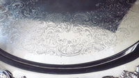 Vintage XL Silver Plate Butler Tray Oval Serving Tray Grand Duchess 30 x 20 Trays & Platters