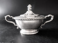 Vintage Silver Soldered Sugar Bowl Lion Head Finial International Silver 1953 Sugar Bowls