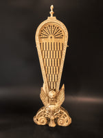 Vintage Brass Fireplace Screen Fireplace Fan Gargoyle Peacock Griffin Hollywood Regency Fireplace Screens
