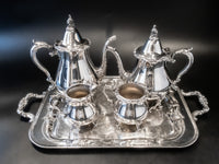 Vintage Silver Plate Coffee Tea Service Set La Reine By Wallace Tea Sets
