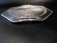 Antique Silver Plate Oval Octagon Serving Meriden Art Deco Trays & Platters