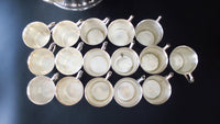 Reserved For Judith Huge Silver Plate Punch Bowl Beverage Chiller With 16 Cups Punch Bowl Sets
