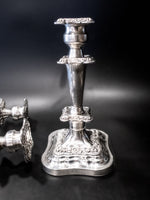 Vintage Silver Plate Candelabra Candle Holder 18" Tall Convertible Candelabras