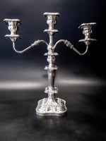 Vintage Silver Plate Candelabra Candle Holder 18" Tall Convertible Candelabras