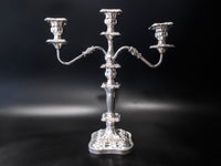 Vintage Silver Plate Candelabra Candle Holder 18" Tall Convertible Candelabras