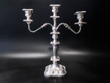 Vintage Silver Plate Candelabra Candle Holder 18" Tall Convertible Candelabras