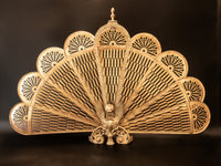 Vintage Brass Fireplace Screen Fireplace Fan Gargoyle Peacock Griffin Hollywood Regency Fireplace Screens