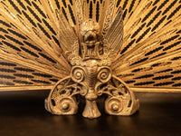 Vintage Brass Fireplace Screen Fireplace Fan Gargoyle Peacock Griffin Hollywood Regency Fireplace Screens