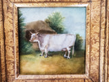 Gilt Framed Oil Painting Cow Antique Style Hand Painted Painting