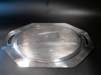 Antique Silver Plate Oval Octagon Serving Meriden Art Deco Trays & Platters