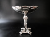 Ornate Silverplate Pedestal Bowl Lion Foot Tall Centerpiece Decorative Trays