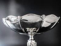 Ornate Silverplate Pedestal Bowl Lion Foot Tall Centerpiece Decorative Trays