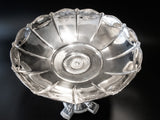 Ornate Silverplate Pedestal Bowl Lion Foot Tall Centerpiece Decorative Trays