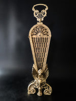 Vintage Brass Fireplace Screen Fireplace Fan Gargoyle Peacock Griffin Hollywood Regency Fireplace Screens