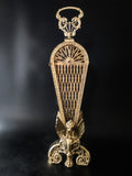 Vintage Brass Fireplace Screen Fireplace Fan Gargoyle Peacock Griffin Hollywood Regency Fireplace Screens