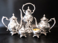 Vintage Silver Plate Full Coffee And Tea Set With Tilting Pot Tea Sets