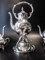 Vintage Silver Plate Full Coffee And Tea Set With Tilting Pot Tea Sets