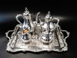Vintage Silver Plate Tea Set Coffee Service With Tray Reed Barton Provincial Tea Sets