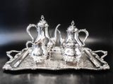 Vintage Silver Plate Tea Set Coffee Service With Tray Reed Barton Provincial Tea Sets