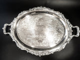 Vintage XL Silver Plate Tray Oval Serving Tray El Grandee Towle Trays & Platters