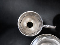 Antique Silver Plate And Porcelain Demitasse Cups Set of 11 E & J Bass Tea Cups & Sets