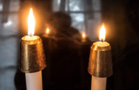 Brass Bronze Candle Protectors Set Of 12 Church Altar Candles Circa 1935 Candleholders