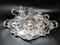 Vintage Silver Plate Tea Set Coffee Service With Tray Reed And Barton Victorian Tea Sets